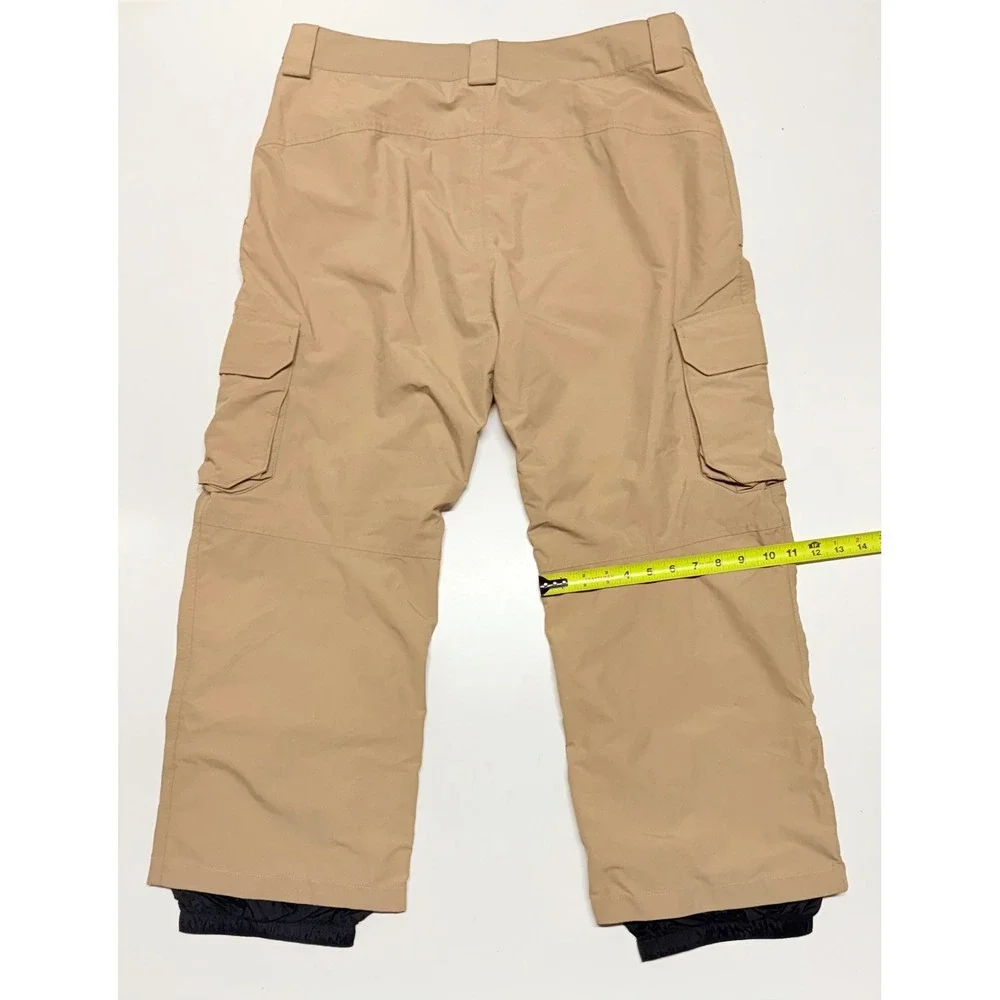 The North Face HyVent Snow Pants Mens Large Short Tan Khaki Cargo Ski Snowboard